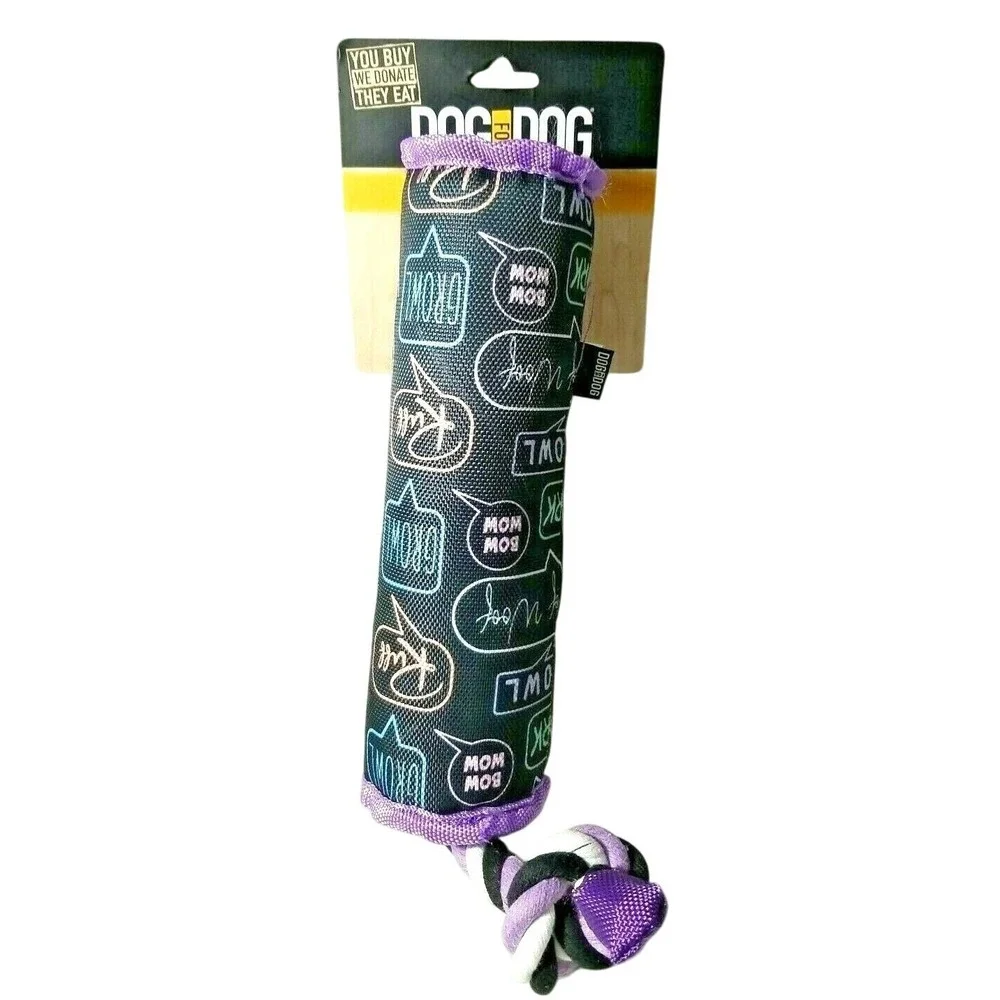 DOG for DOG Rope and Squeak Chew Toy Purple Black For‎ Big Dogs NEW DF2970